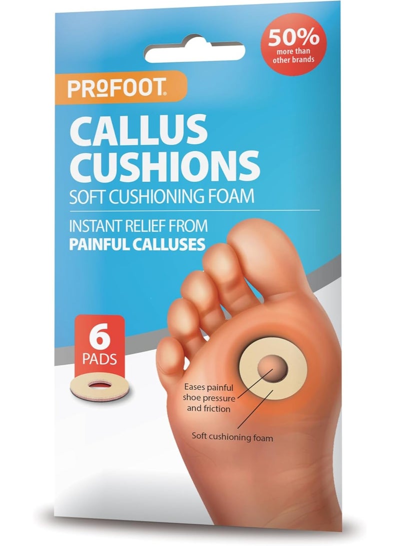 برو فوت وسائد الكالو، إسفنج ناعم لتخفيف فوري لآلام الكالو، أكثر فعالية بنسبة 50% من العلامات التجارية الأخرى، 6 قطع - Image 1